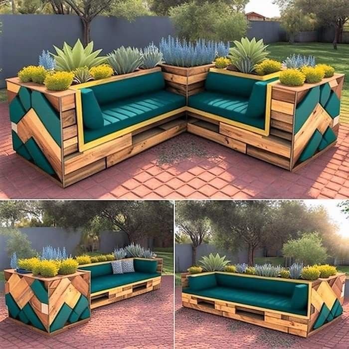 OUTDOOR PATIO WOODEN PALLET SOFA DESIGN IDEAS