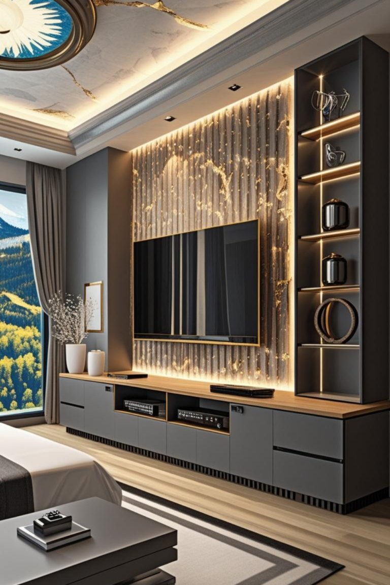 Modern Black TV Wall Ideas for Small Spaces