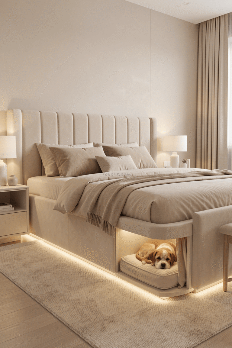 Bed with Built-In Dog Bed Ideas for Stylish Pet-Friendly Bedrooms
