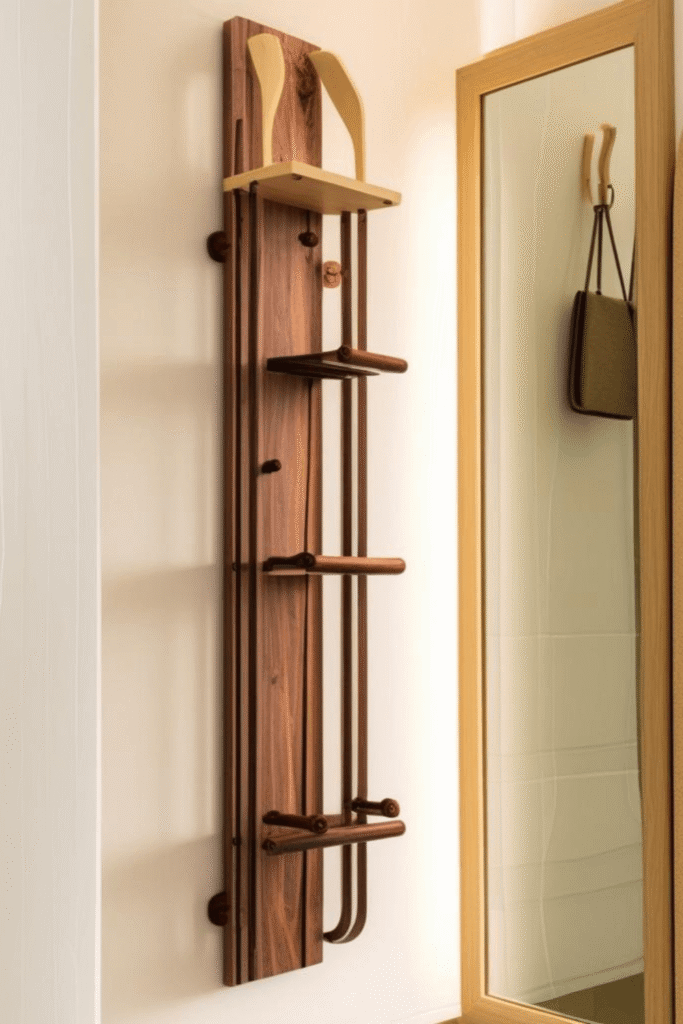 1. Idea Small Entryway Wall Mounted Coat Rack with Shelf