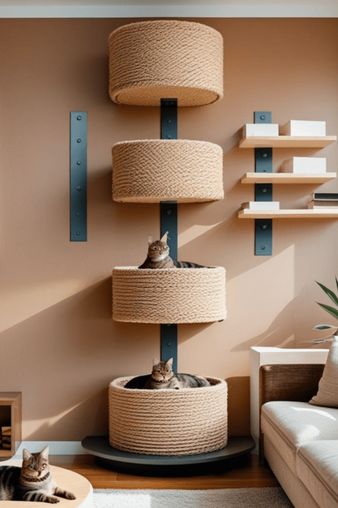 1. Wall Mounted Cat Climbing Shelves for Small Apartments
