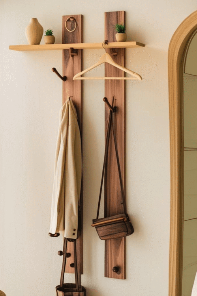 2. Idea Space Saving Wall Mounted Clothes Rack for Small Apartments
