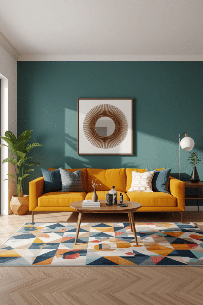 3. Modern Accent Wall Color Ideas for Living Room Design