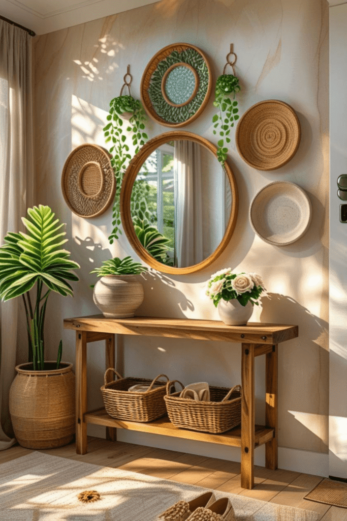 3. Natural Home Decor Ideas Using Wooden Furniture and Plants