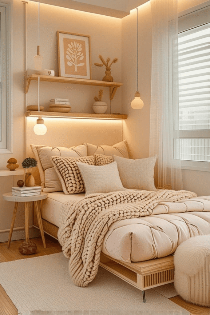 4. Long-tail Keyword warm aesthetic reading nook with soft lighting ideas