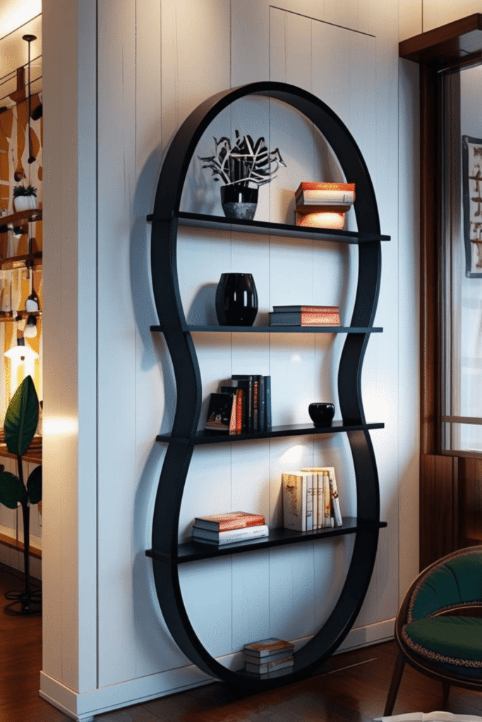4. Minimalist Black Bookshelf Styling Ideas