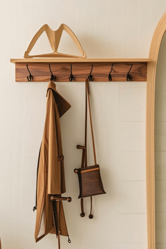5. Idea Scandinavian Style Wall Mounted Coat Rack for Entryway