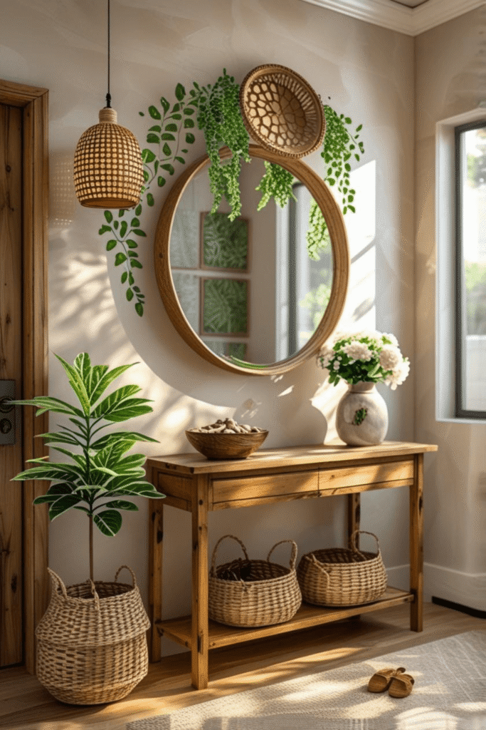 5. Small Entryway Organization Ideas with Storage Baskets