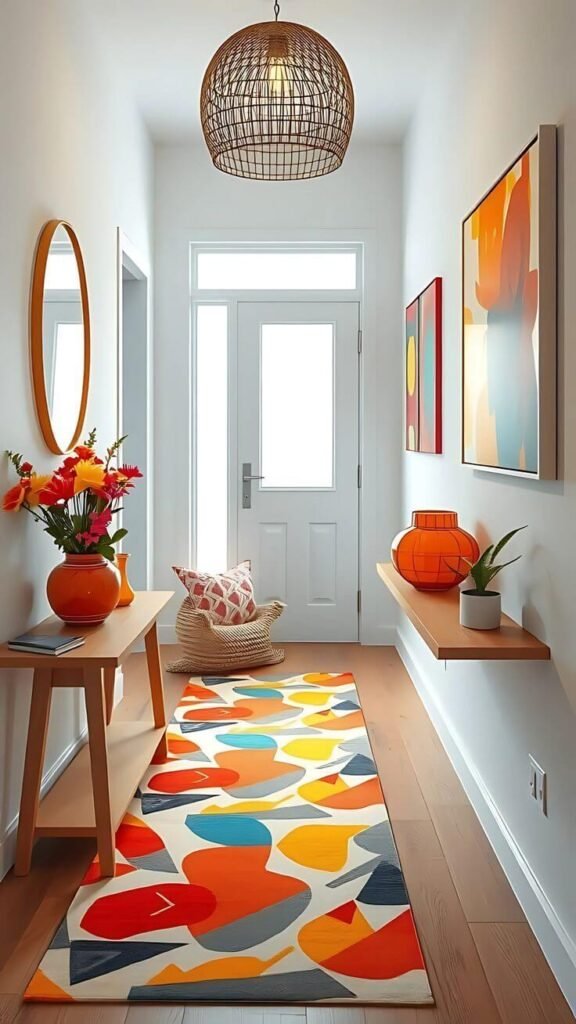 colorful modern rug ideas for hallway design
