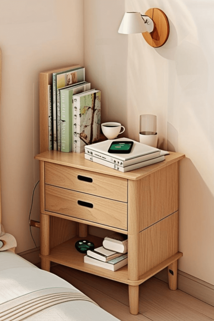 compact nightstand with storage for small Room