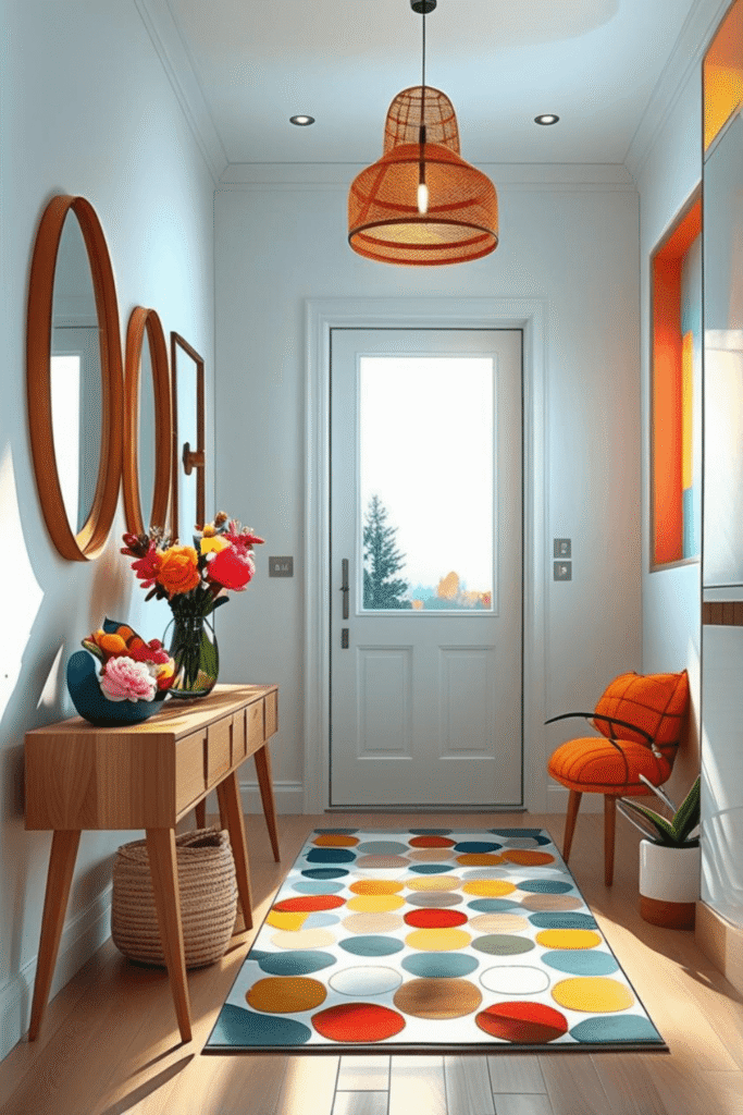 modern colorful hallway decor ideas for small spaces