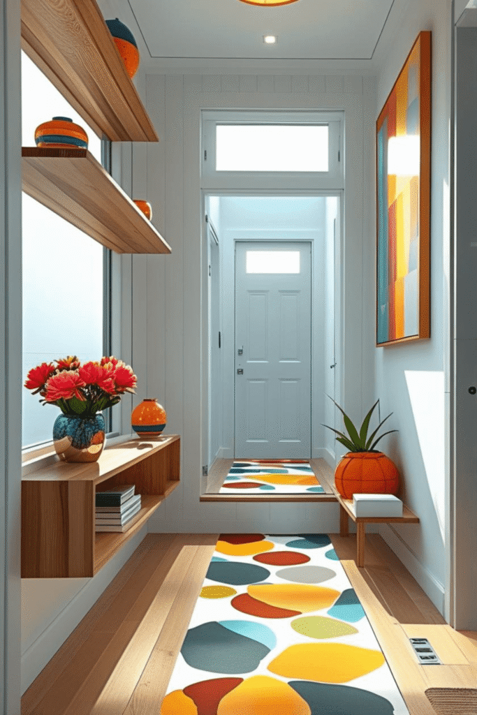 narrow hallway decorating ideas with wall art