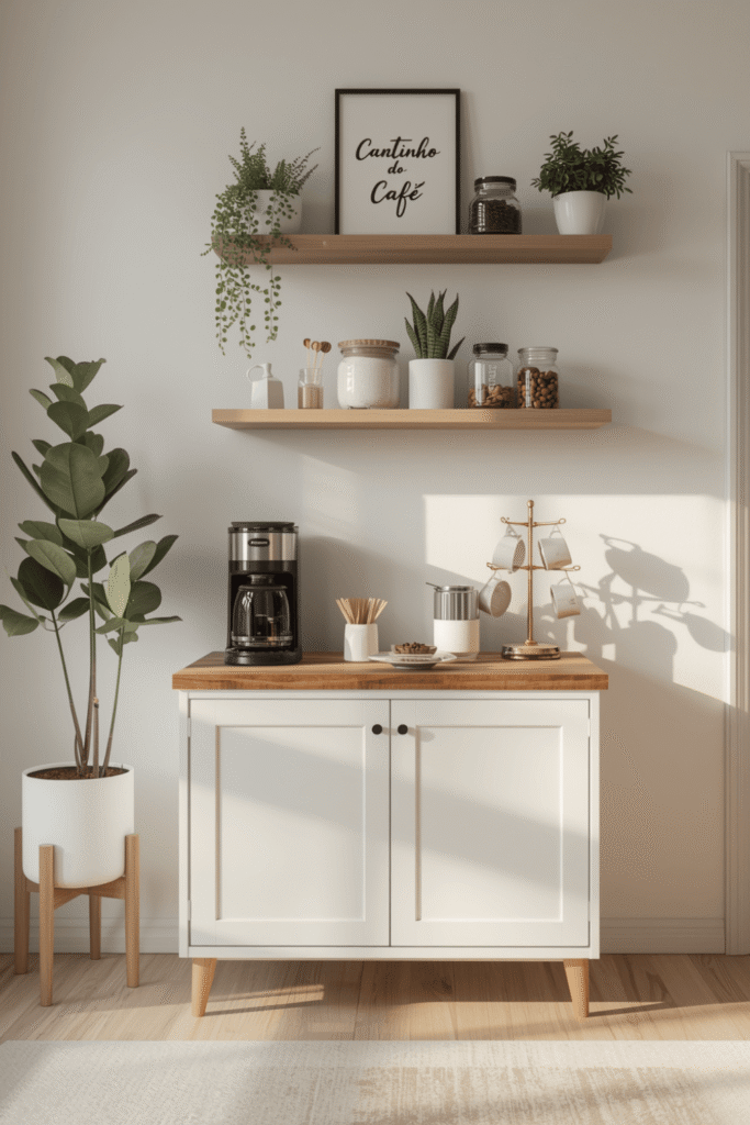 Add Floating Shelves Above Your Coffee Table