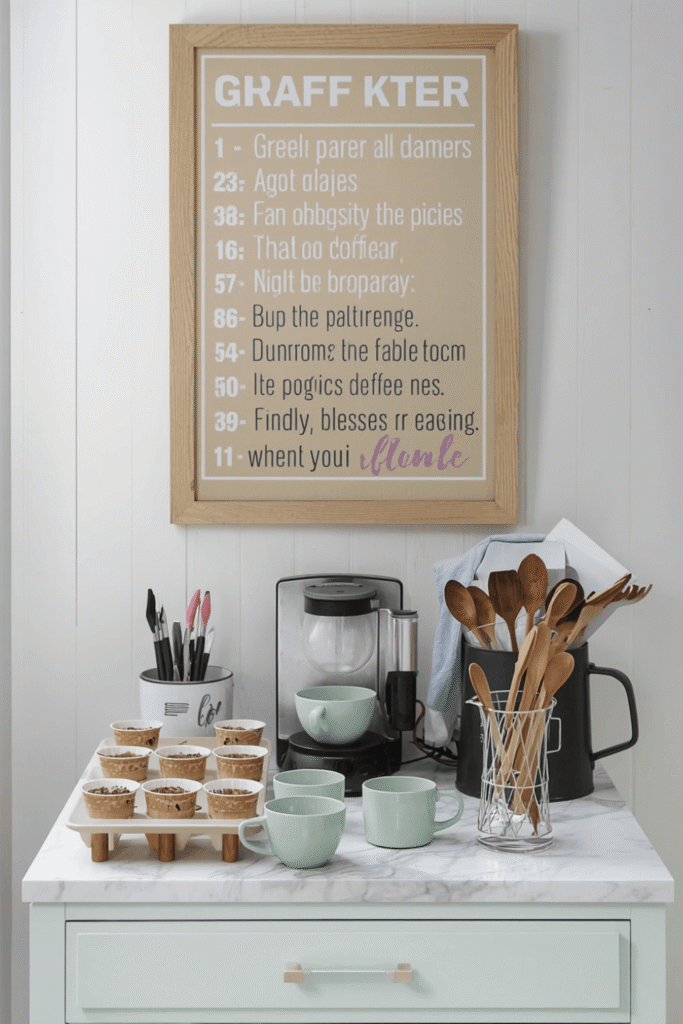 Coffee Station With Pastel Colors