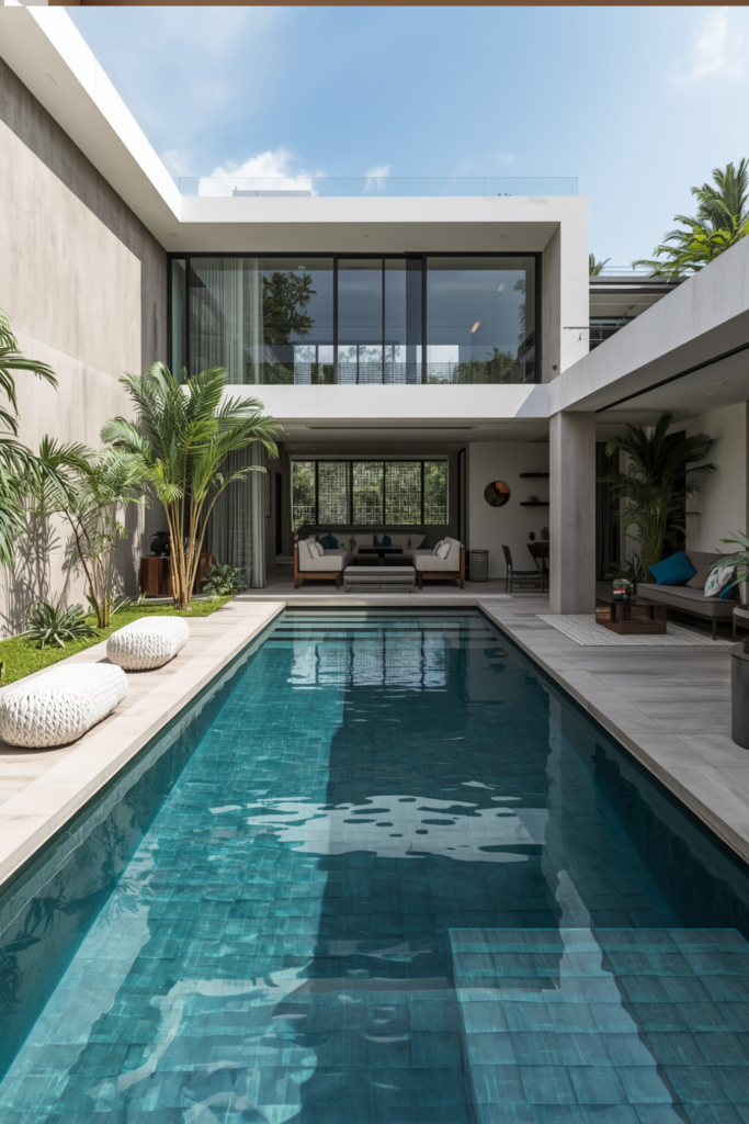 Modern Courtyard Pool Designs for Contemporary Houses