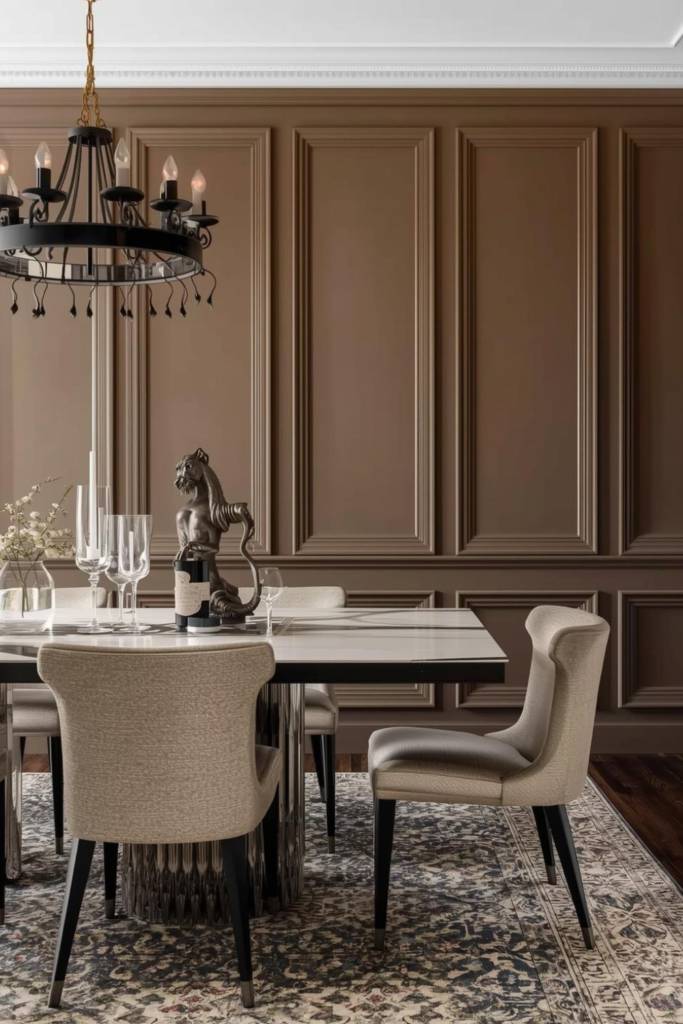 Wainscoting Dining Room Design To Create a Bold Impact