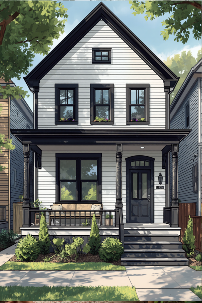 Why White Houses With Black Trim Are So Popular