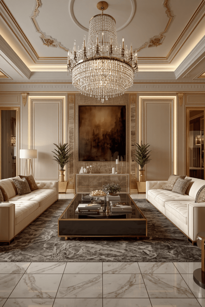 A gallery wall with intentional, mixed frame finishes