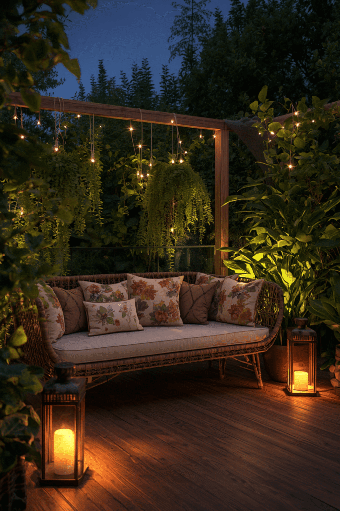 A lantern or two on the floor or a side table