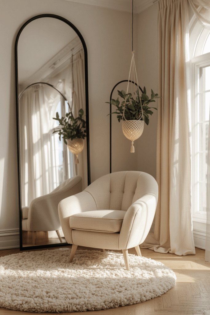 A wall-mounted swing-arm lamp for a tighter space