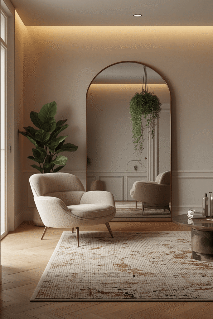 A wingback chair in a deep, saturated velvet