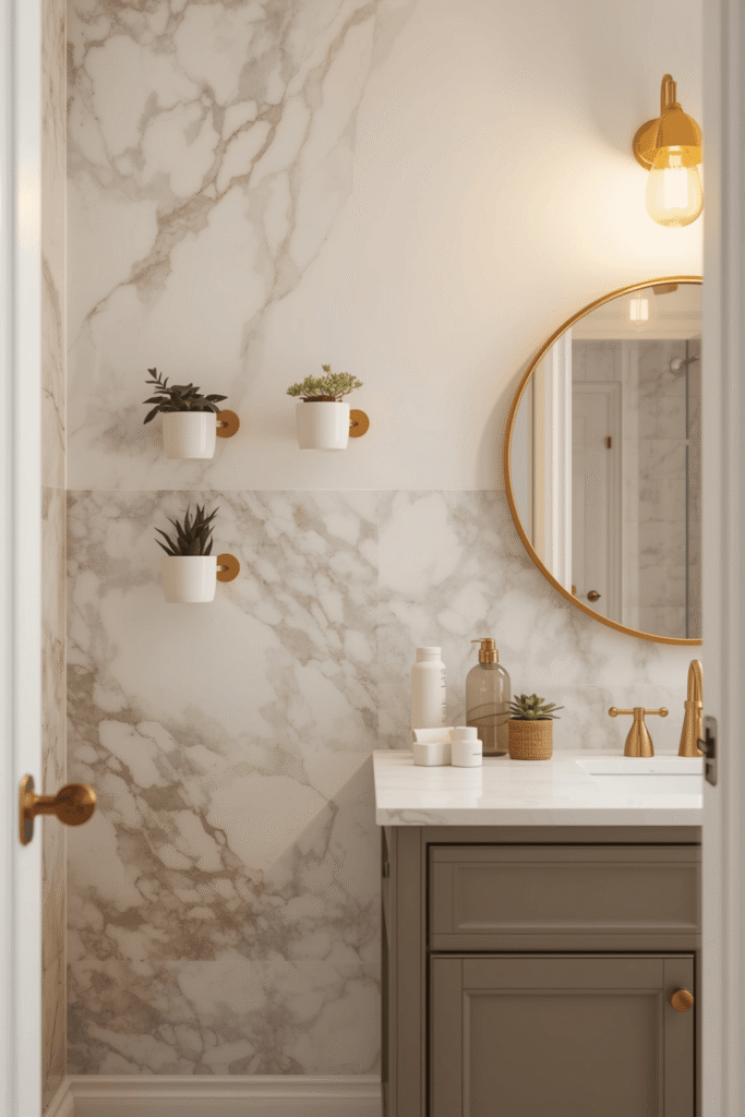 Bathroom Plant Corner Vignette
