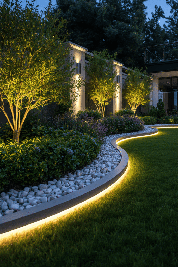 Dimmable ambient lighting for lounge areas.
