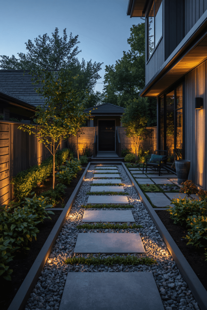 Fire bowls or linear fire features.