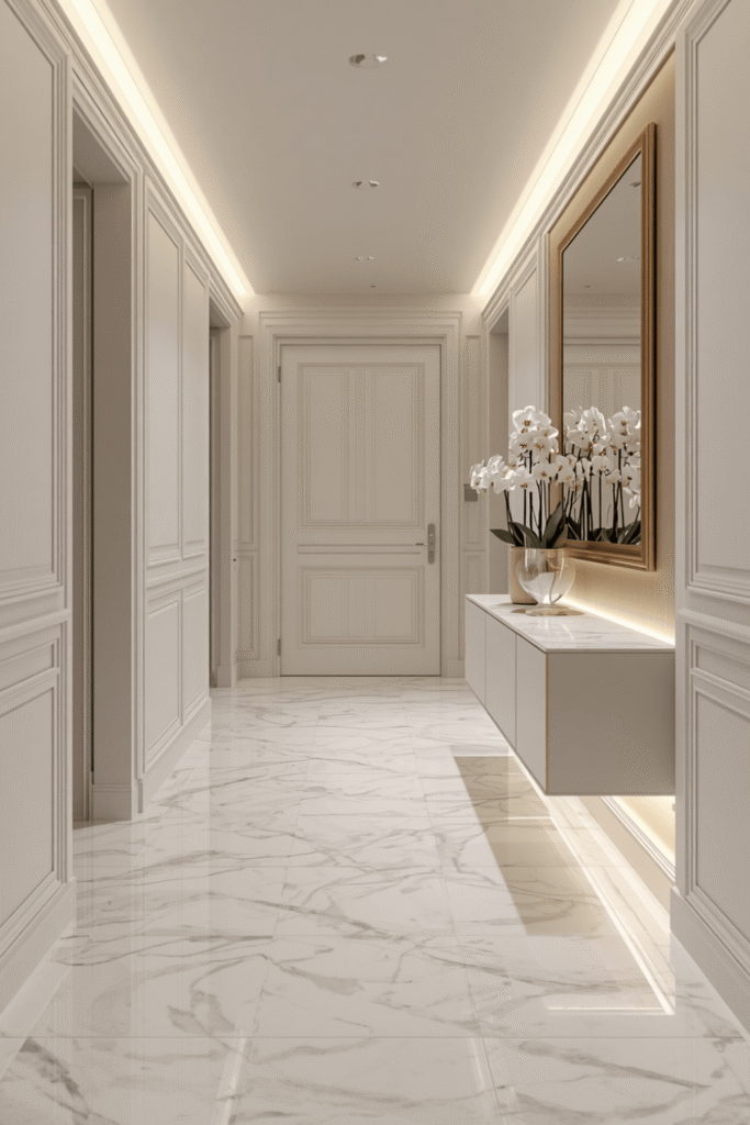 Flooring with Marble or Marble-Effect Tiles