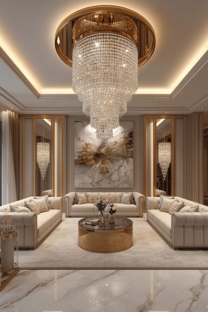 Gold accent decor used with restraint