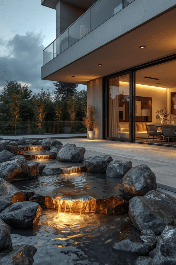 Mirror-Finish Sphere Fountain