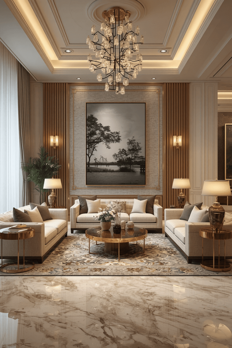 One strong statement piece over the sofa or fireplace