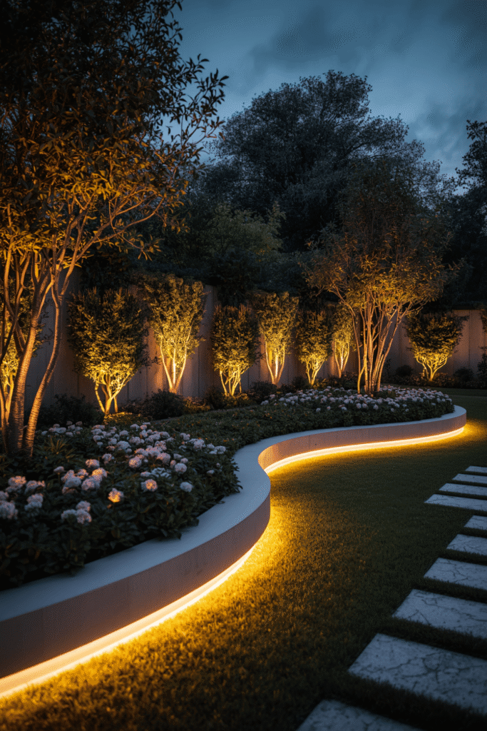 Solar-powered accent lights for low-traffic spots.