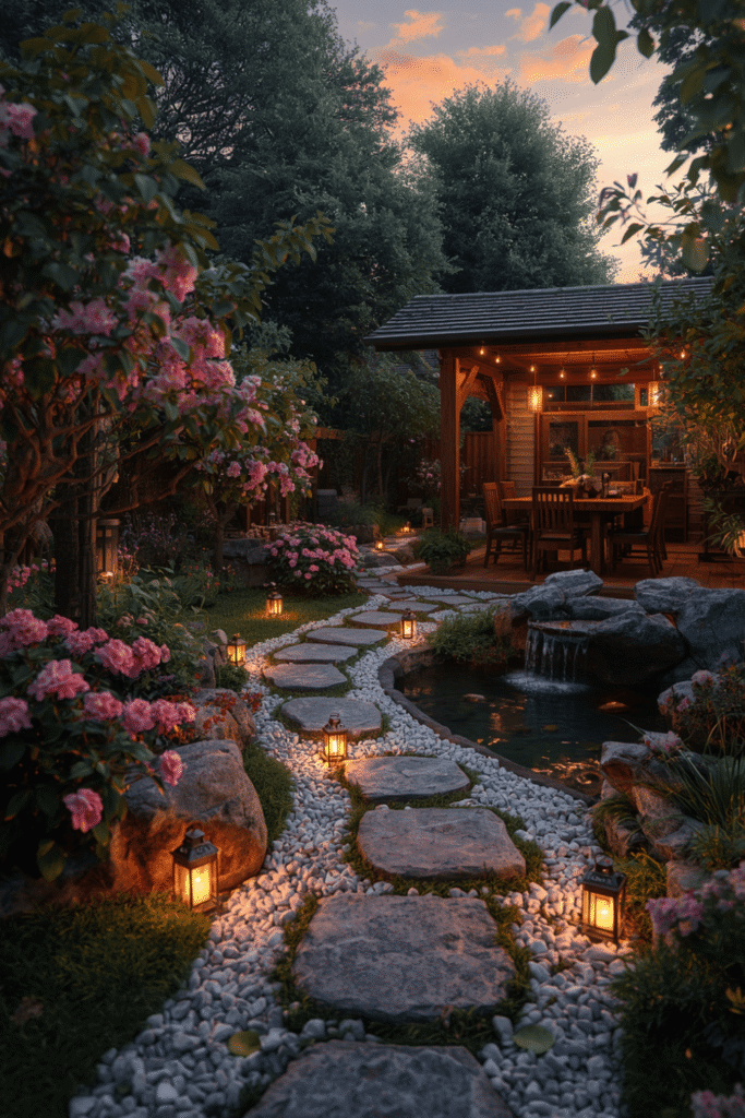 Stacked Stone Waterfall Into a Small Basin