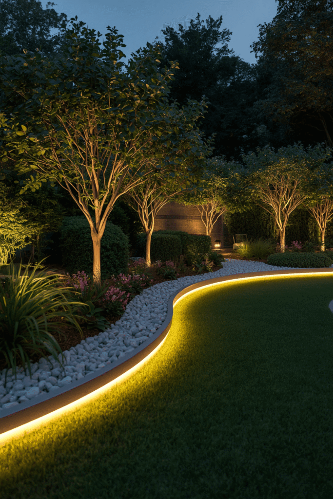 Step and stair lighting for split-level yards.