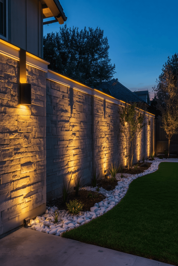 Task lighting for an outdoor kitchen or bar.