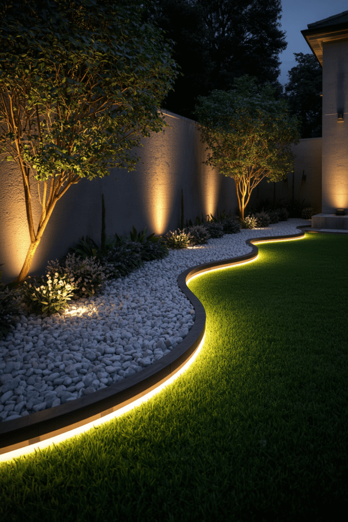 Underwater lighting for ponds, fountains, or pools.