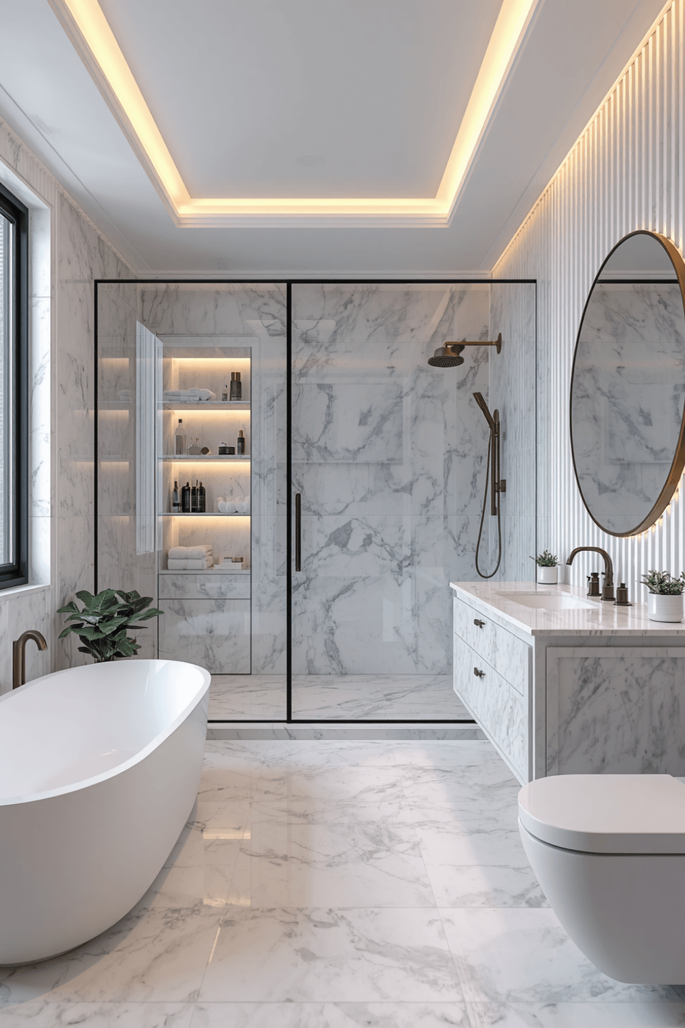 1. Add warm metal fixtures instead of chrome