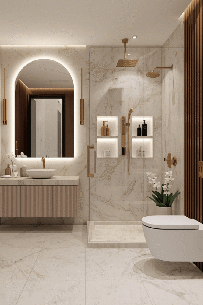 1. Consider book-matched marble for a genuinely timeless statement