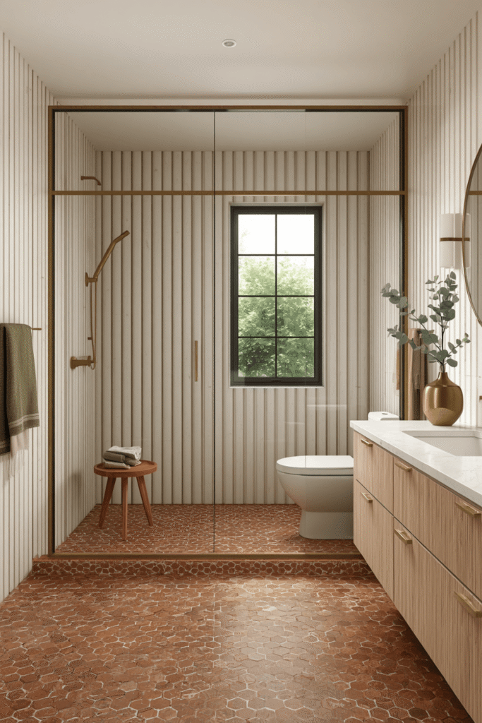 2. Choose a sliding or pocket shower door instead of a swinging one