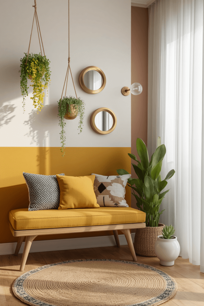 3. Balance yellow walls with plenty of neutral furniture