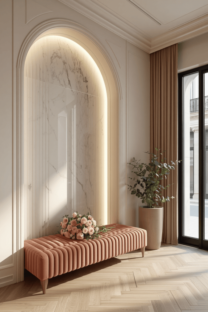 3. Consider a wall-mounted floating bench if floor space is extremely limited
