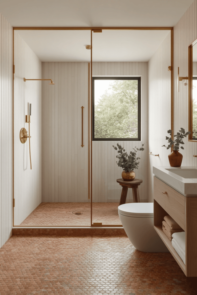 4. Use a large-format tile to visually expand the space