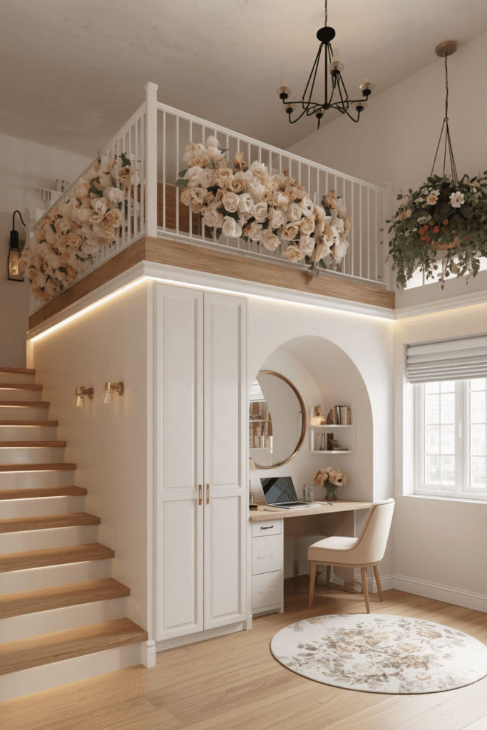 5. Use the low ceiling areas for storage instead of wasting the space