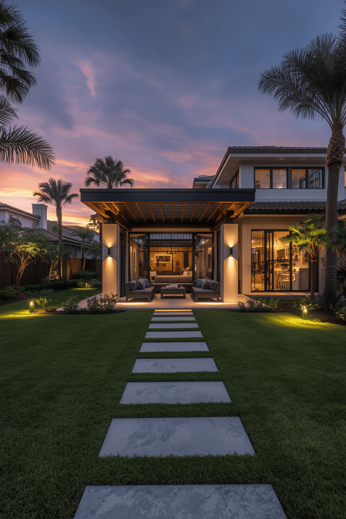 A pergola with climbing plants for a more organic, garden feel