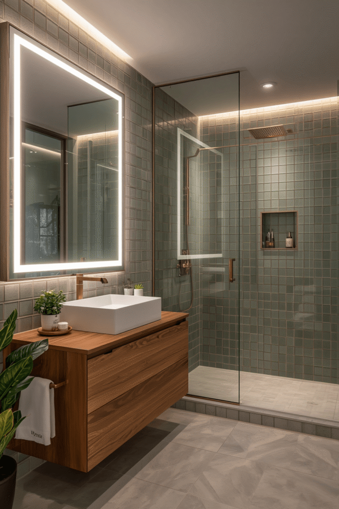 Arched mirror or shower niche