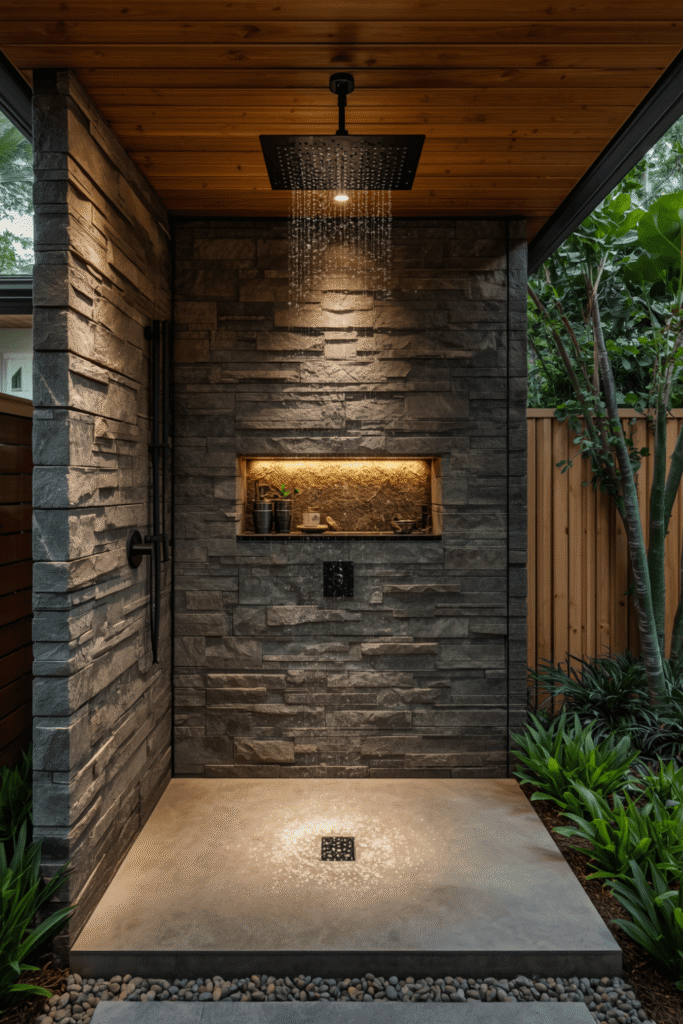 Bamboo Privacy Screen Shower