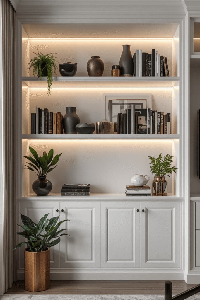 LED Backlit Floating Shelves