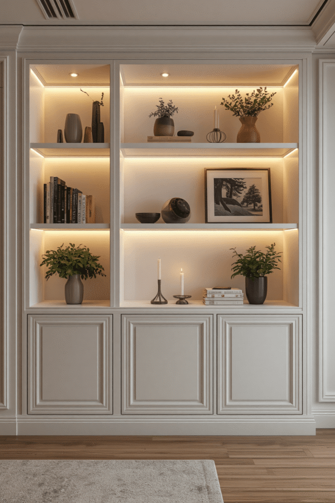 Library Style Wall to Wall Bookshelves
