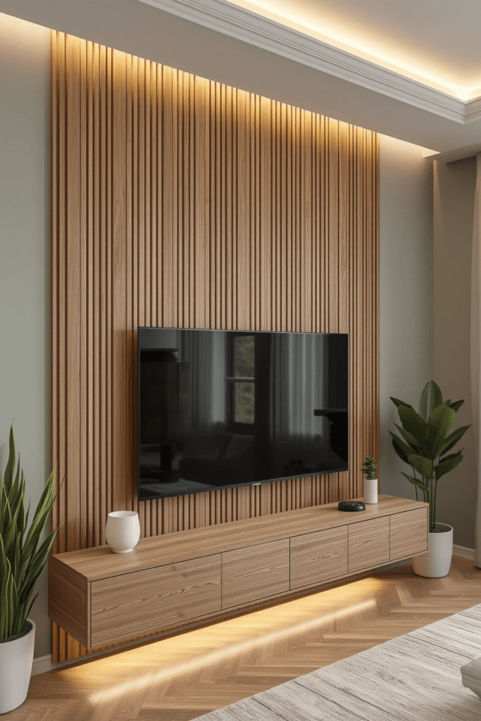 Light Oak Slats with Neutral Furniture